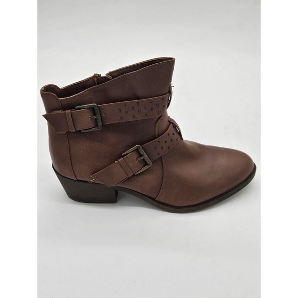 Material Girl Bravo Cognac Size 11 Womans Ankle Boots - Picture 1 of 3